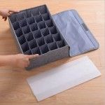 24 Grids Underwear Socks Storage Organizer With Foldable Closet Drawer Divider