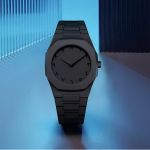 Aura Quartz Watch Black Lightweight Design Arabic Dial Black Aura Arabic Watch For Men Trendy Fiber Plastic Timepiece With Arabic Numerals